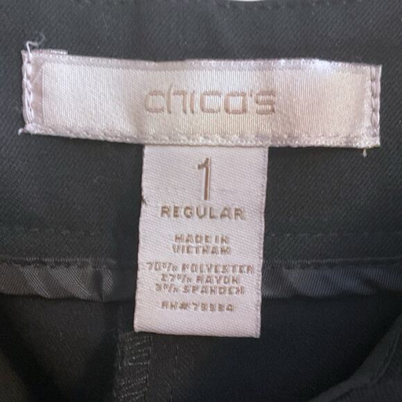 Chico's Dress Pants Women's Size 1 (0-2) Black High Rise Career Casual Stretch - Picture 2 of 9